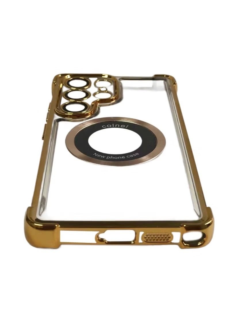 for Samsung Galaxy S25 Ultra Case MagSafe Compatible Military Airbag Shockproof - Electroplated Transparent Slim Thin Cover - Image 2